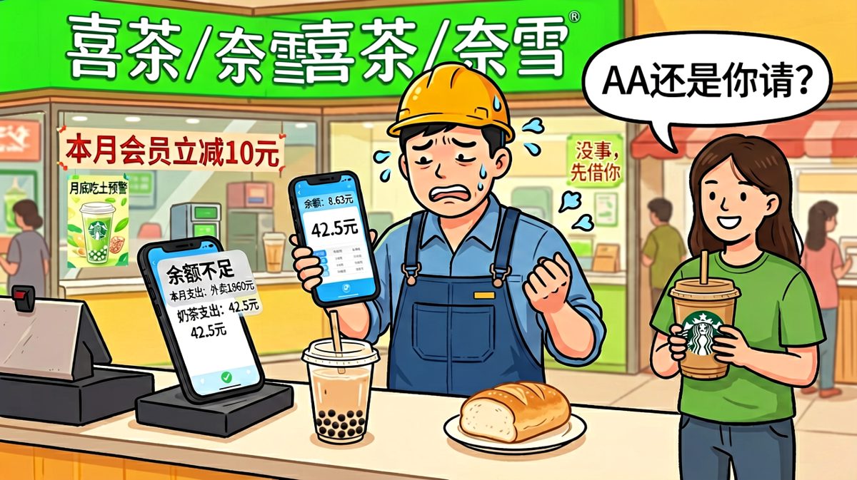 月底了，奶茶和钱包只能活一个