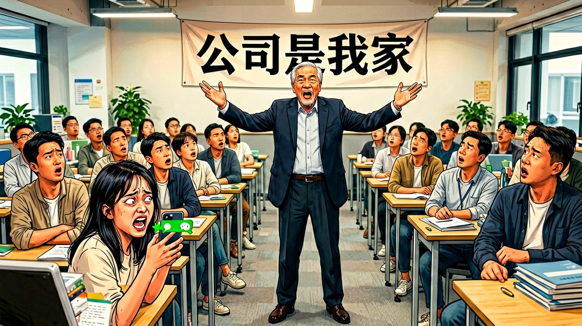 老板：公司就是你的家！员工：那我在公司能穿裤衩吗？老板：……我收回刚才的话。