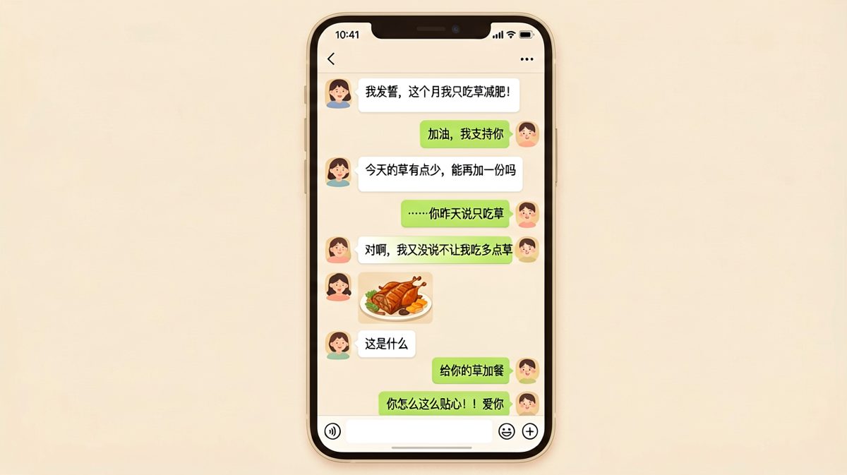 我发誓这个月只吃草，然后第二天要了份烤全羊