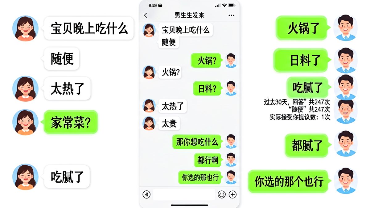 男生终于对"随便"发起灵魂暴击
