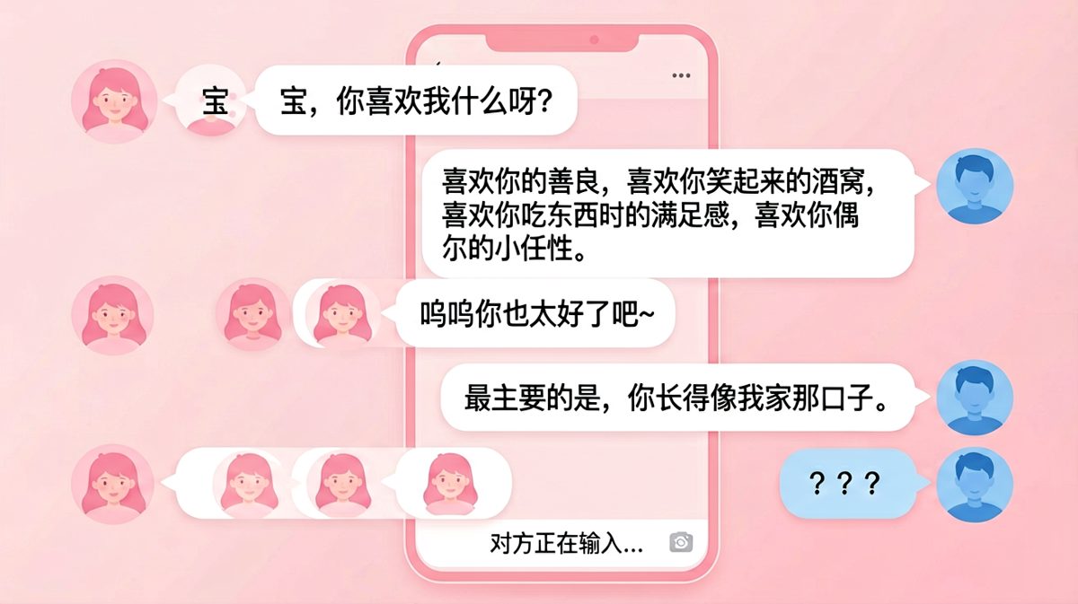 男生深情表白后暴露真实目的