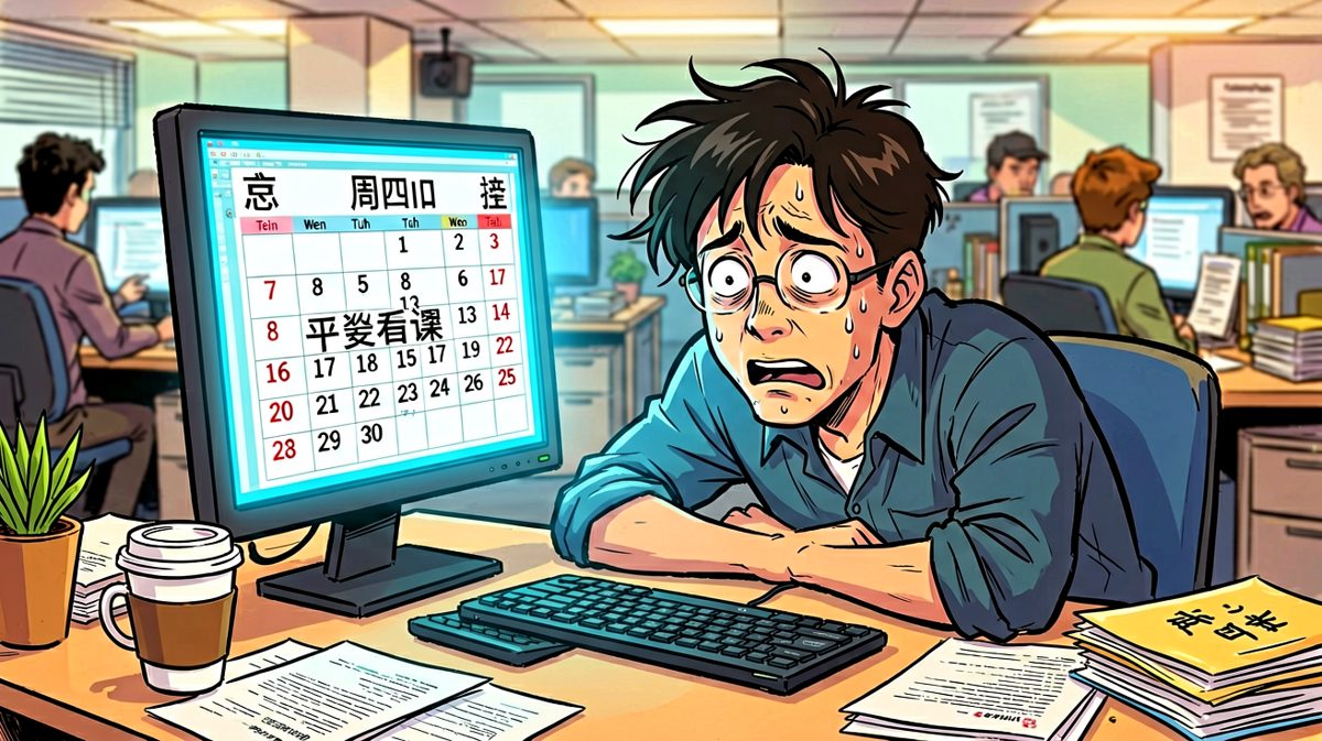 周一，我的肉体来了但灵魂还在床上