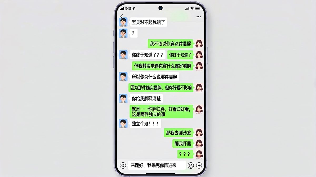 嘴比脑子快的典型：明明在道歉却越描越黑，最后靠'跪好'成功化解危机。