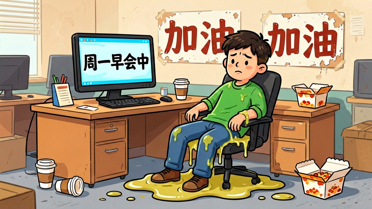 周一早会现场：人已坐直，魂还在床上