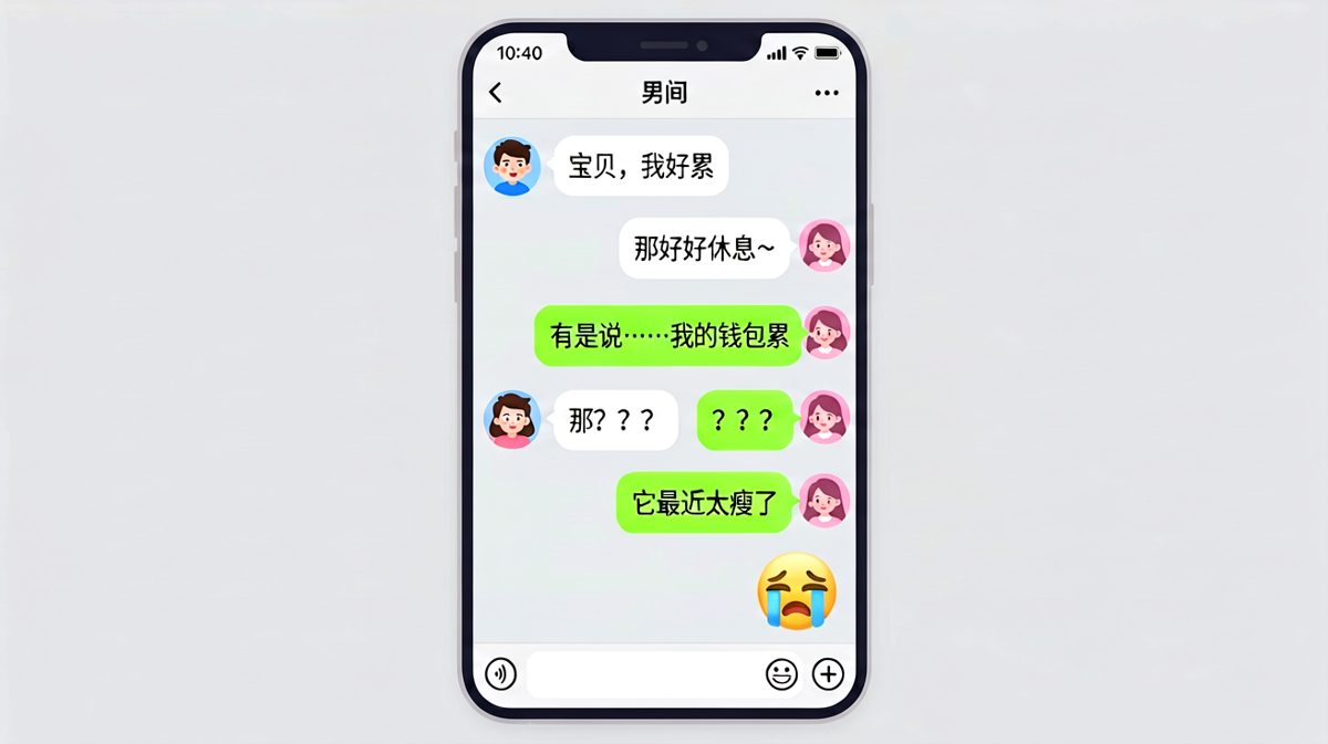 男生卖惨求安慰，结果是为了钱包喊累，女生瞬间无语