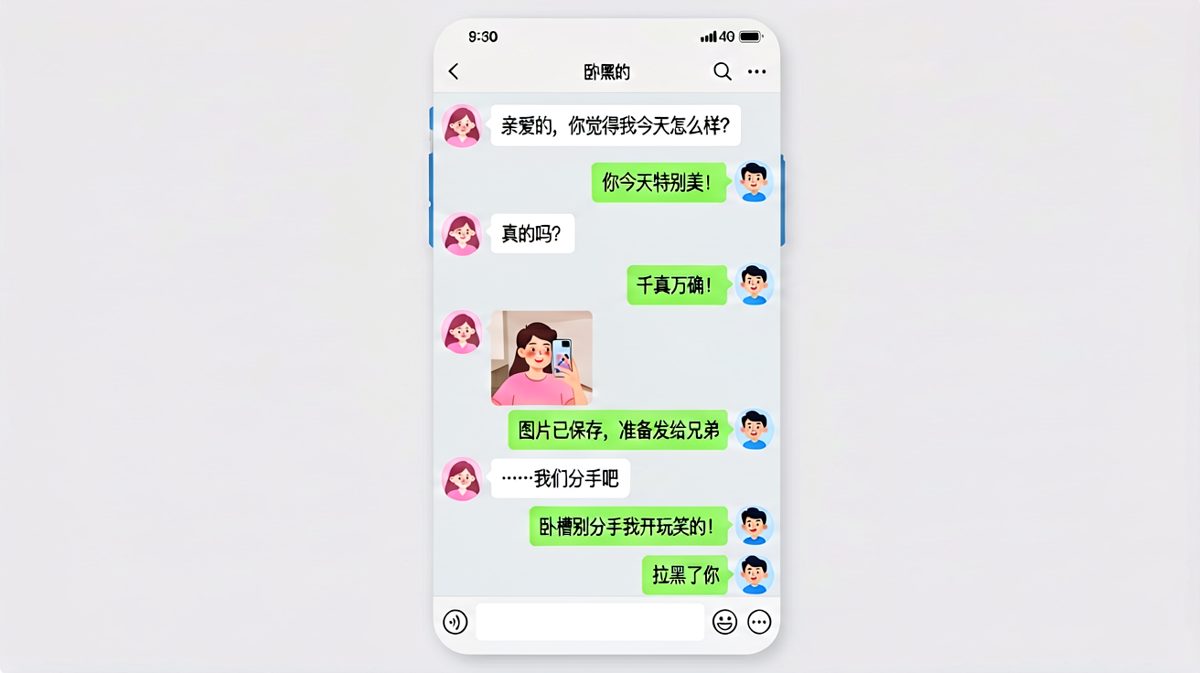 男生夸完女友立刻'出卖'她，差点触发分手危机