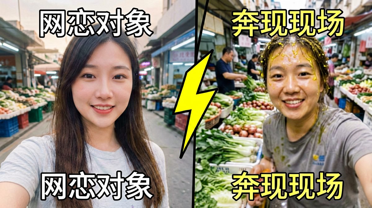 网恋奔现，主打一个惊喜（惊吓）