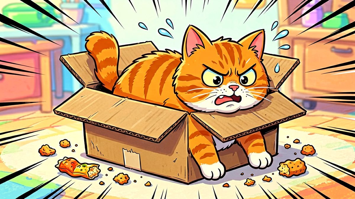 猫：这个箱子本来就只能装下我，是我太膨胀了。
