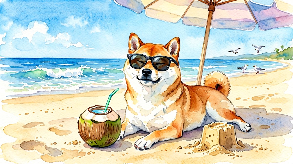 柴犬的度假日常：墨镜一戴，谁也不爱。
