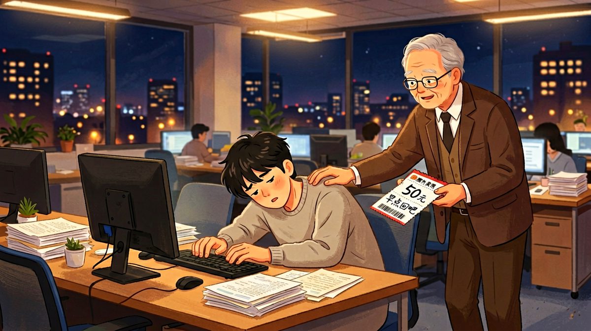 老板：别熬了，明天周一。员工感动流泪：谢谢老板！老板小声嘀咕：其实明天是周六