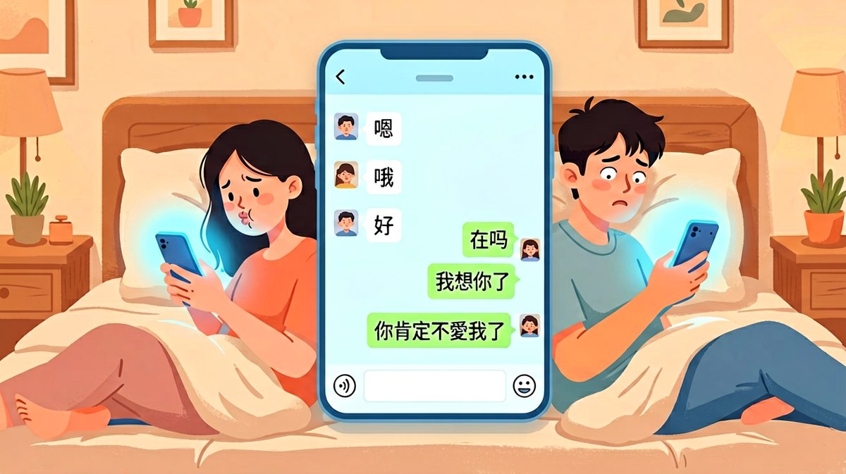 女生疯狂输出，男生只会嗯哦，聊天记录对比笑疯
