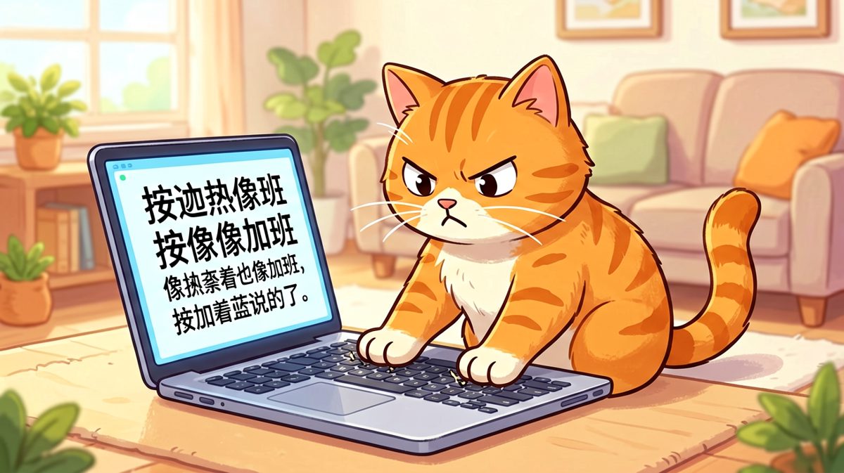 主人说我在上班，我确实在敲键盘，只是不知道打的是什么——猫咪加班实录