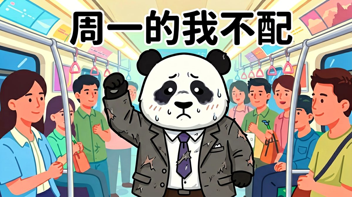 周一早起打工的熊猫头，灵魂已离家出走