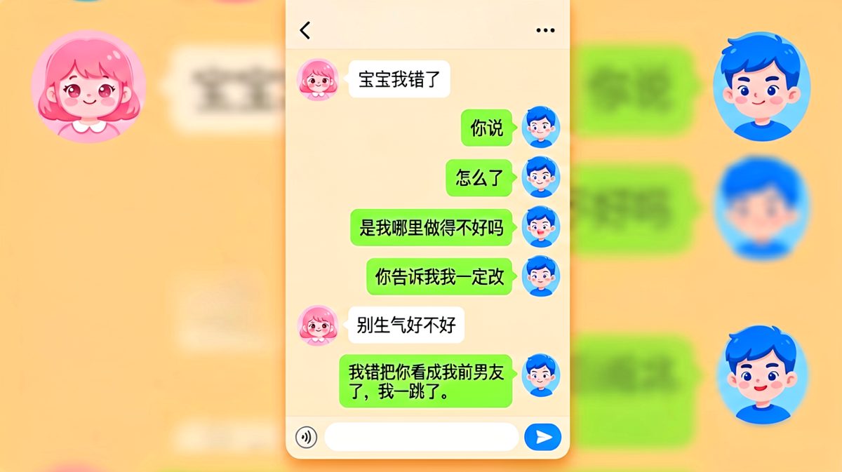 "我错了"的三个字，让男朋友打了五条小作文。