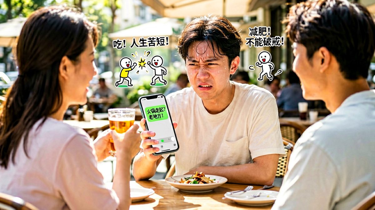 中午朋友一喊，Flag瞬间动摇