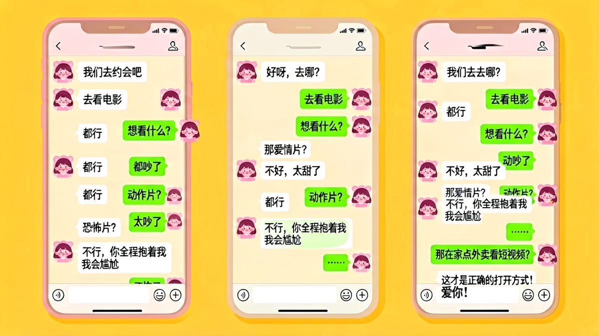 女生拒绝所有约会选项，最后选了最省事的那一个