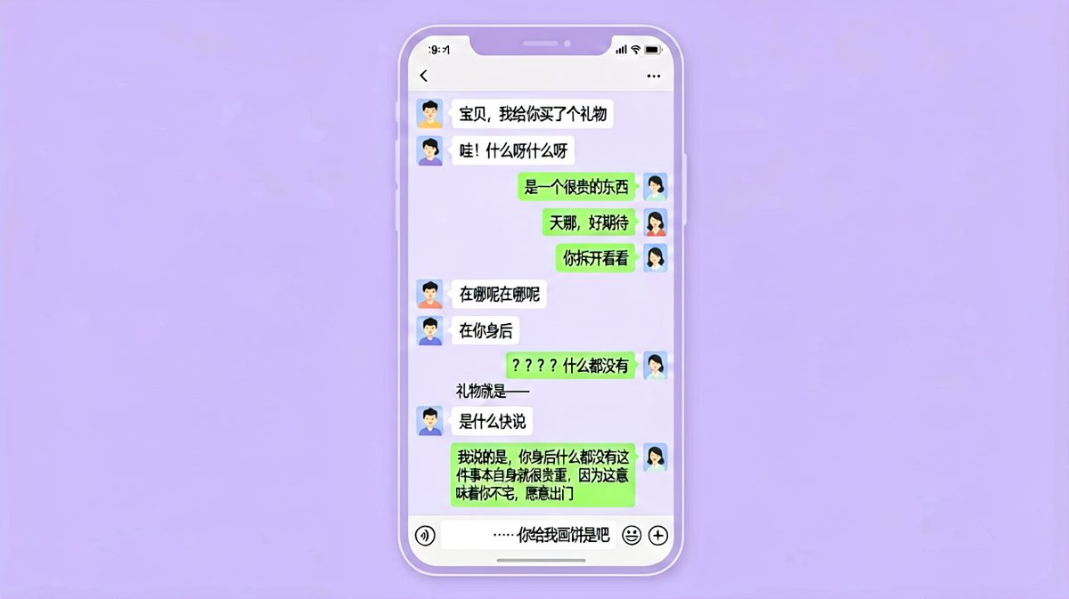 男生精心策划了一个'贵重礼物'，结果全是大话
