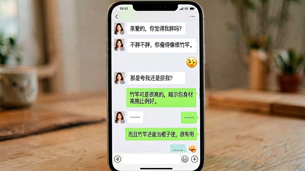 求生欲为零的男朋友，把竹竿比喻发挥到极致