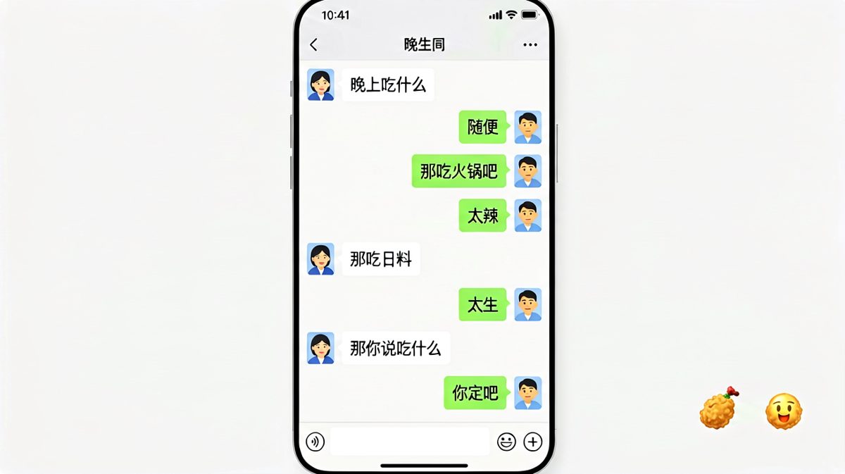'随便'是情侣间最危险的词语。