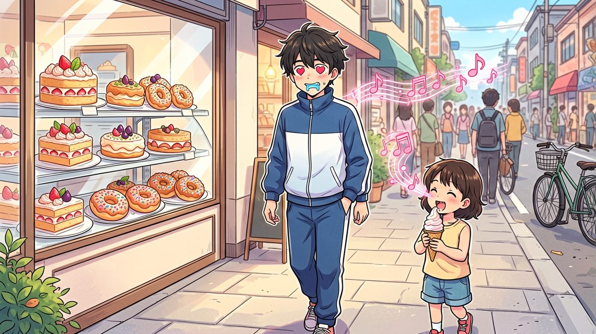 路上偶遇甜品店，意志力开始动摇