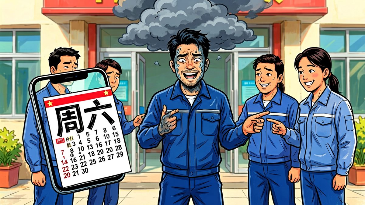 同事淡定提醒：今天是周六啊……