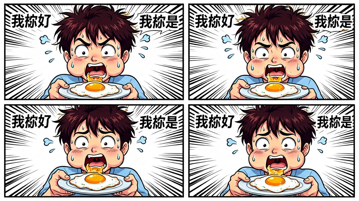 第3格：这……这是啥？？！我的舌头离家出走了！