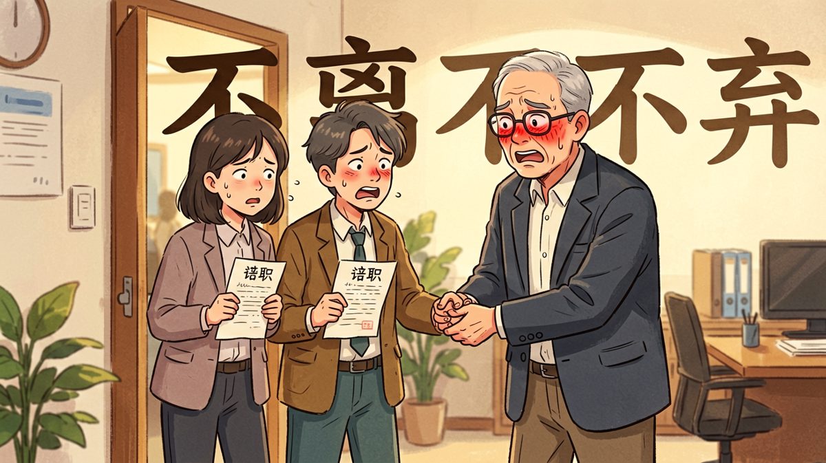 提离职被挽留的反转：老板眼含热泪——'你走了，谁帮我背锅？'