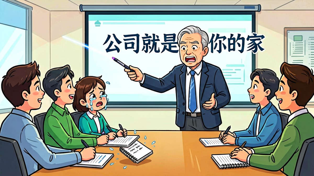 老板：公司就是你的家。员工：谢谢老板！老板：所以周末免费加班，不算加班。