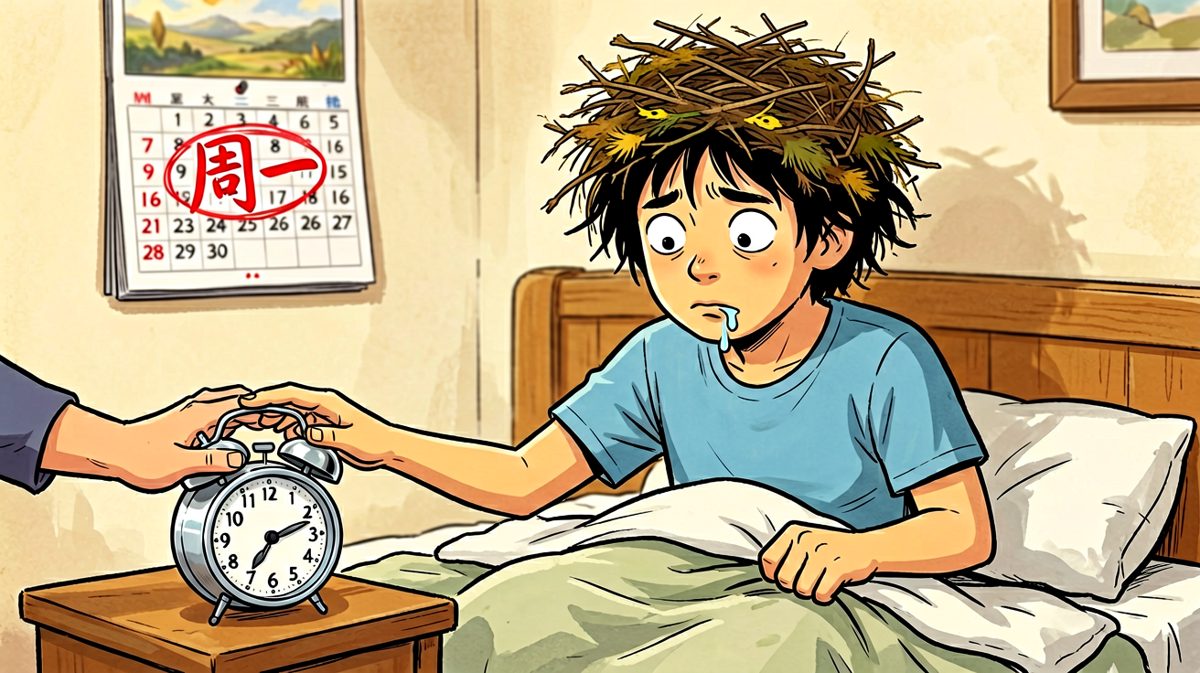 身体起来了，灵魂还在床上。