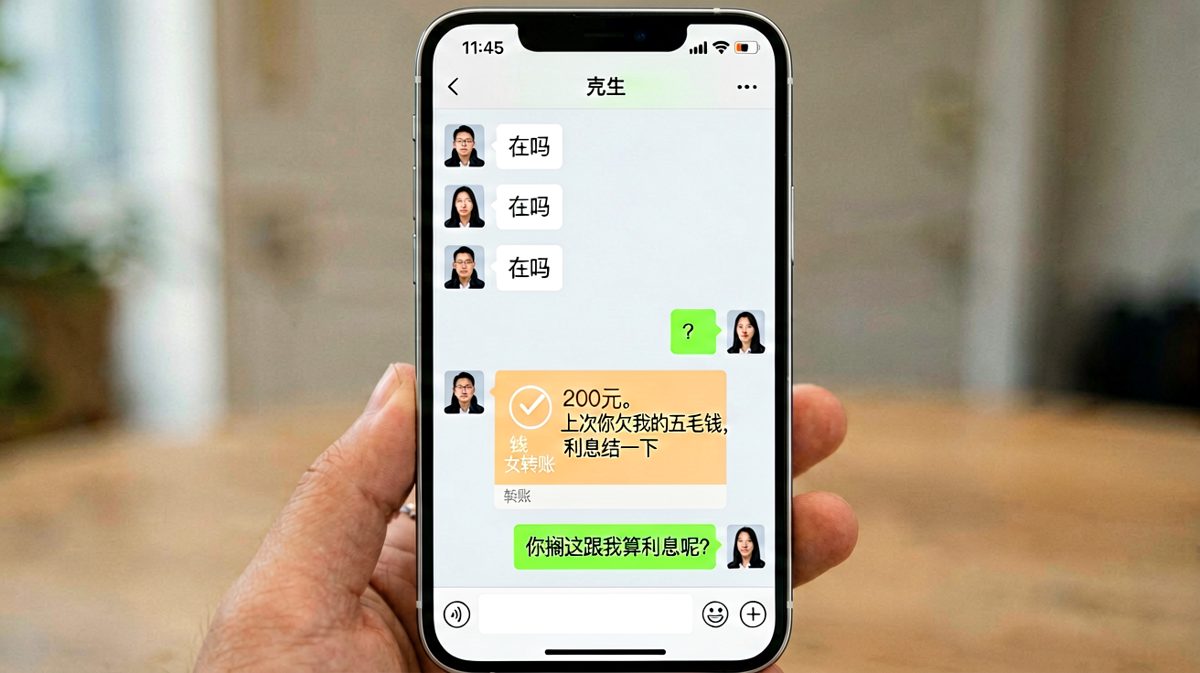 “在吗”三连发后的神转折，五毛钱的利息他是要命啊