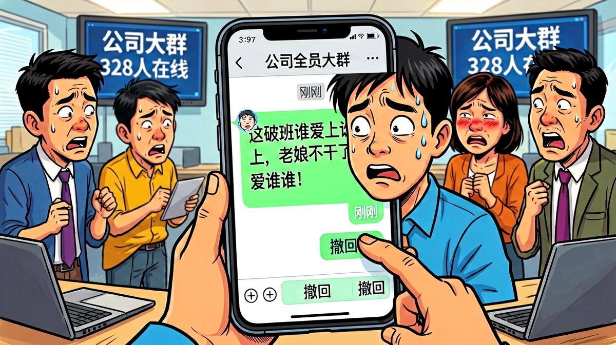 社死瞬间：本想私聊吐槽，手滑发到了全员群