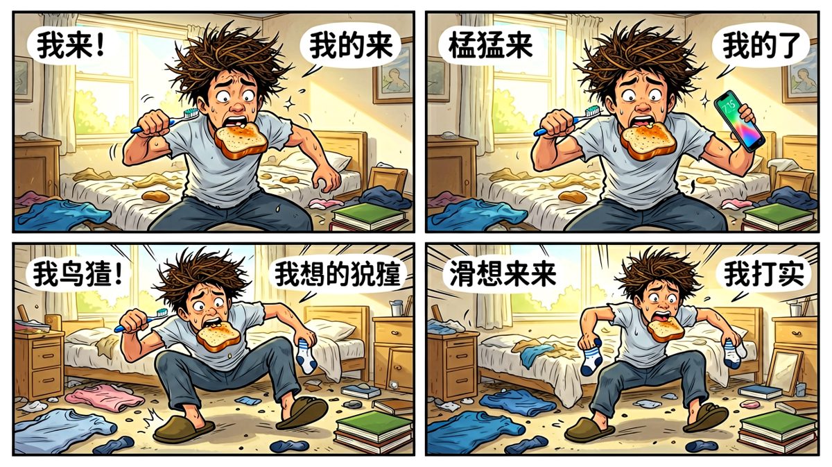 当主角终于睁开眼，发现已经迟到两小时了！