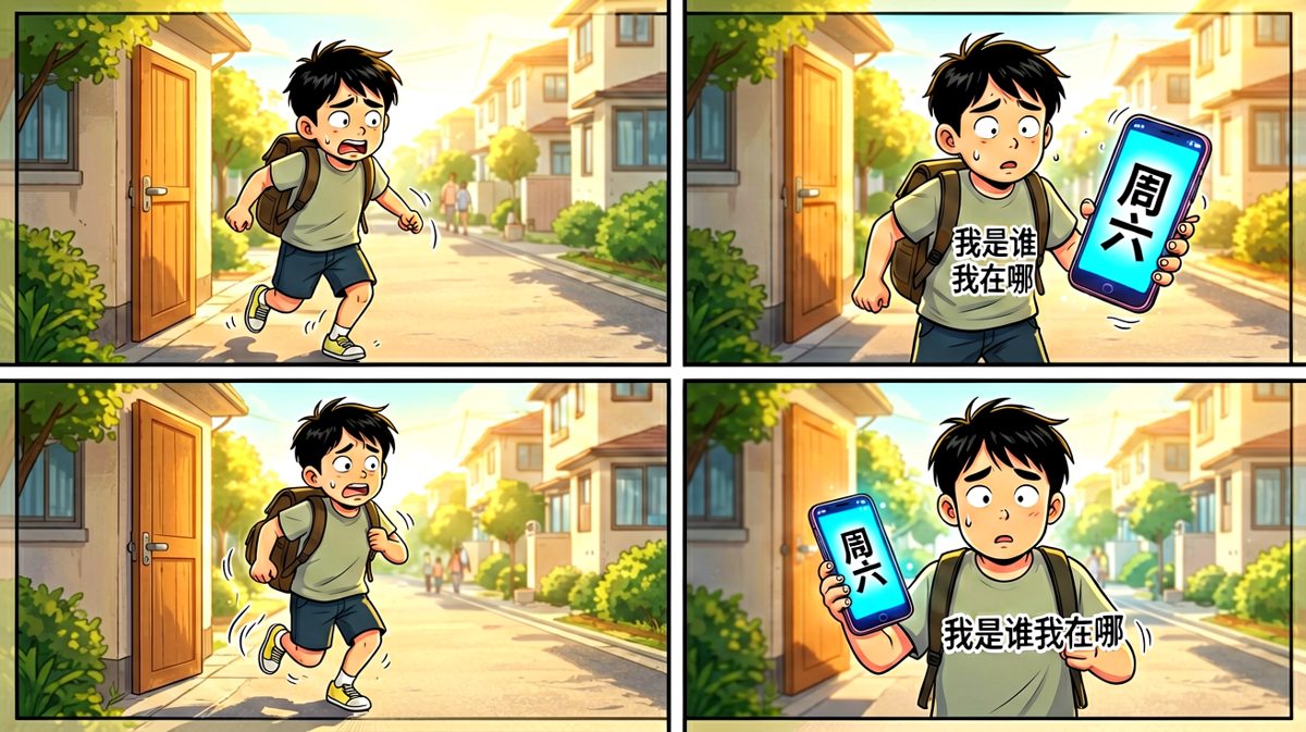 冲出家门才发现——今天居然是周六！