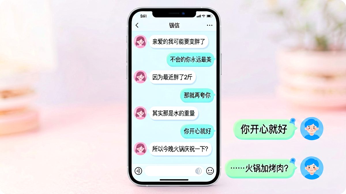 女生以退为进套路美食，男生最终全线溃败