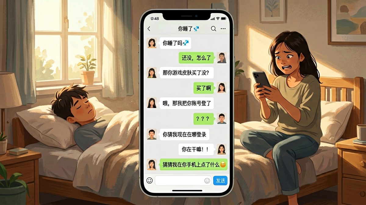 一句「你睡了吗」背后，藏着女生精心策划的手机入侵计划。