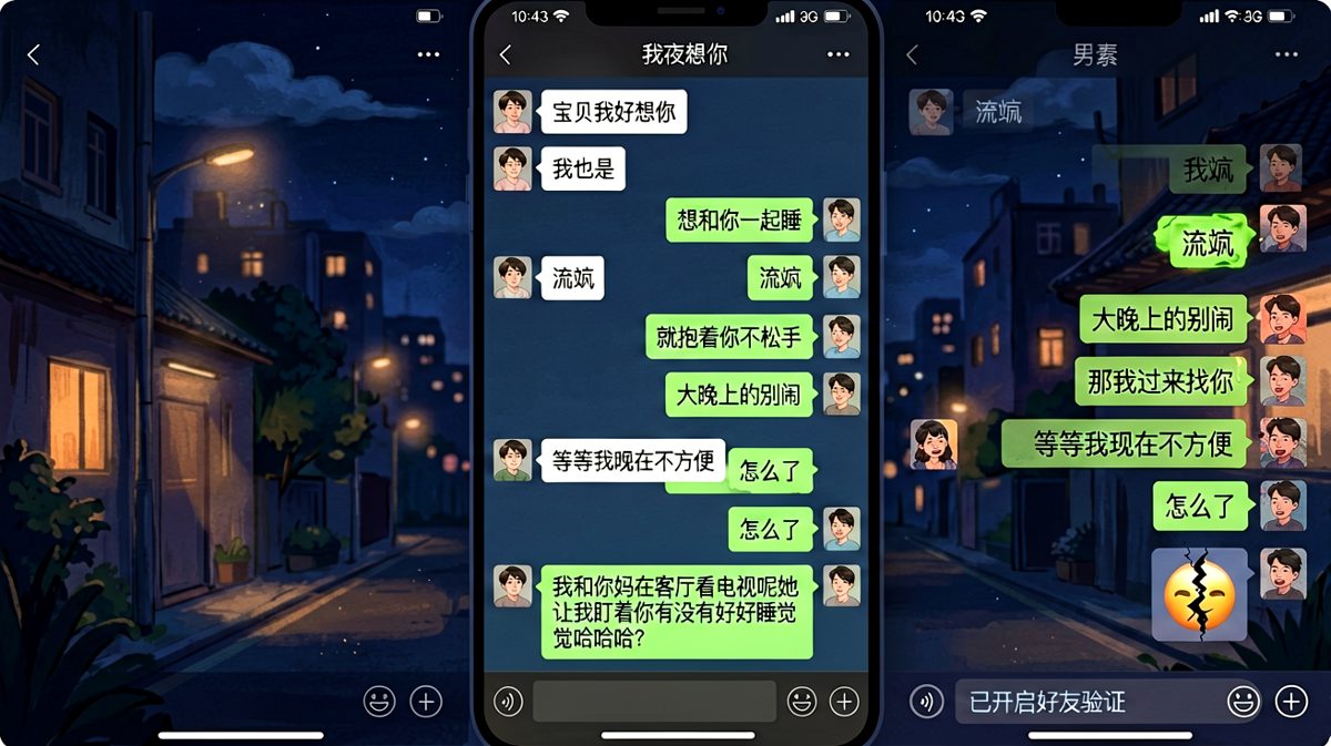 深夜调情反被亲妈截胡的社死现场