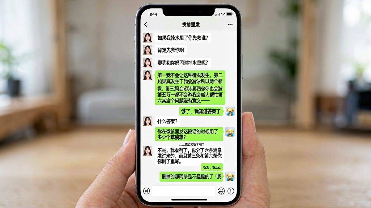 「我和你妈掉水里」终极陷阱，男生六次草稿藏不住了