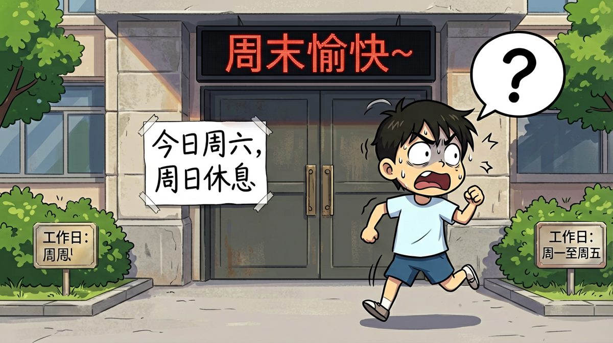 跑到公司才发现——今天原来是周六！