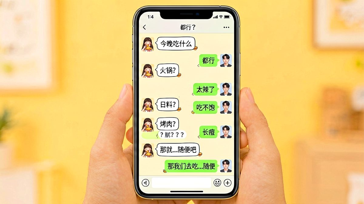 男生用三个字逼疯选择困难症女友