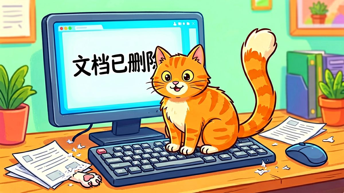 猫咪的职场事故：老板让我整理文档，我帮你'整理'了。