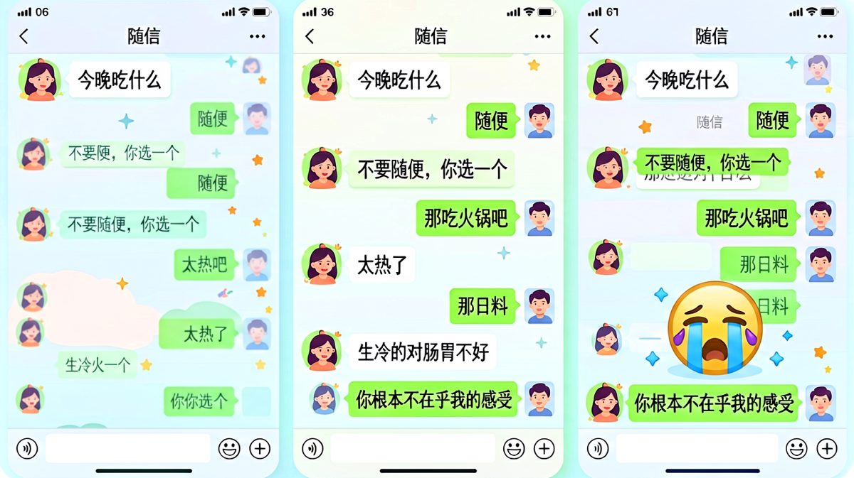 '随便'的终极陷阱：选什么都错的男友死刑现场