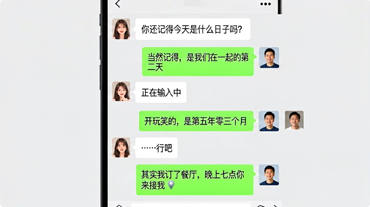 男生装傻记错纪念日，结果暗藏餐厅惊喜反转