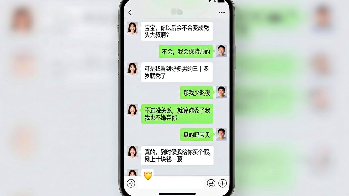 女生安慰秃头男友，结果补刀假发只要十块钱