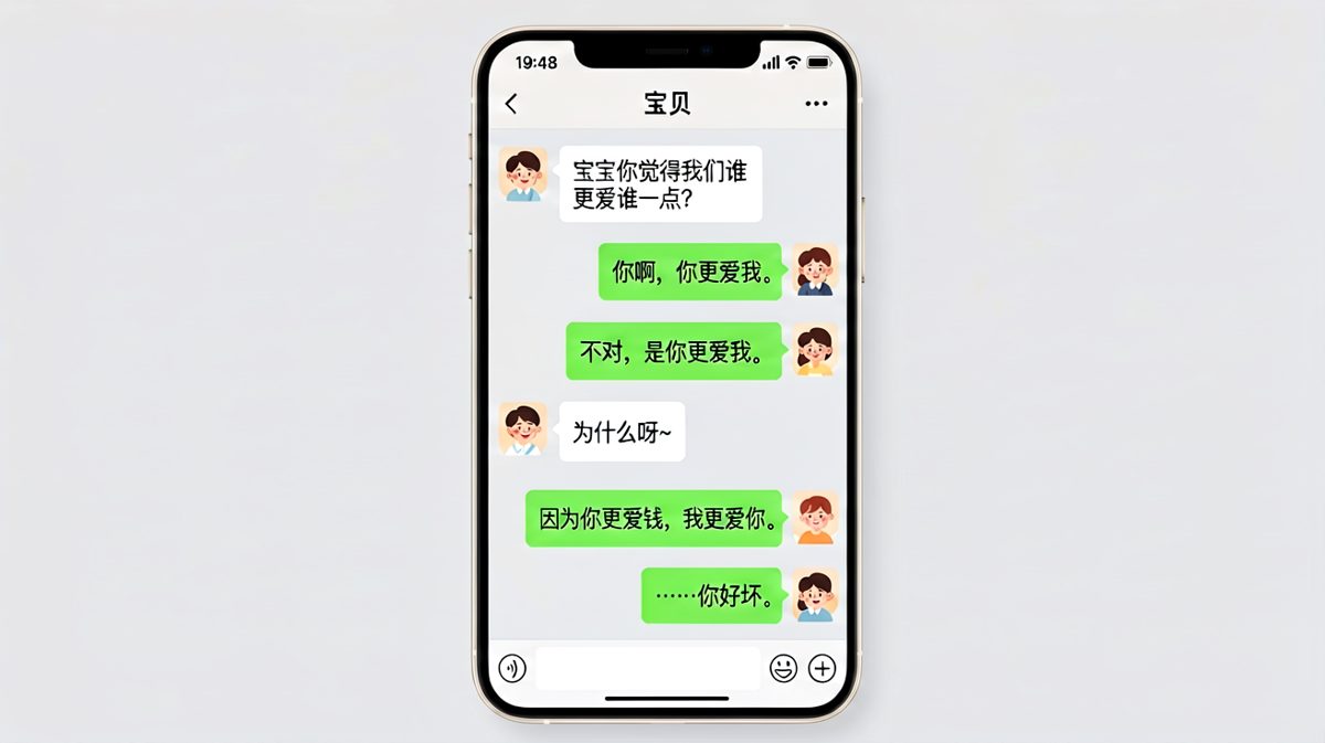 男生求生欲拉满：你更爱钱，所以我更爱你