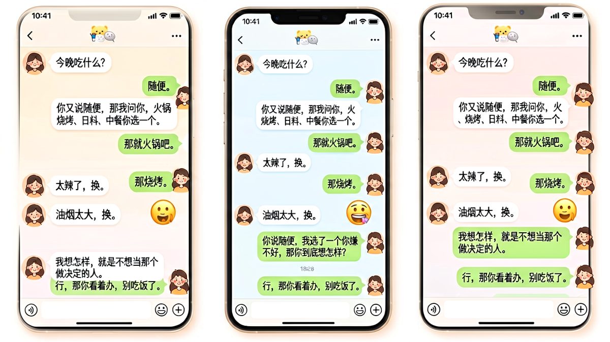 随便二字是情侣间的终极送命题