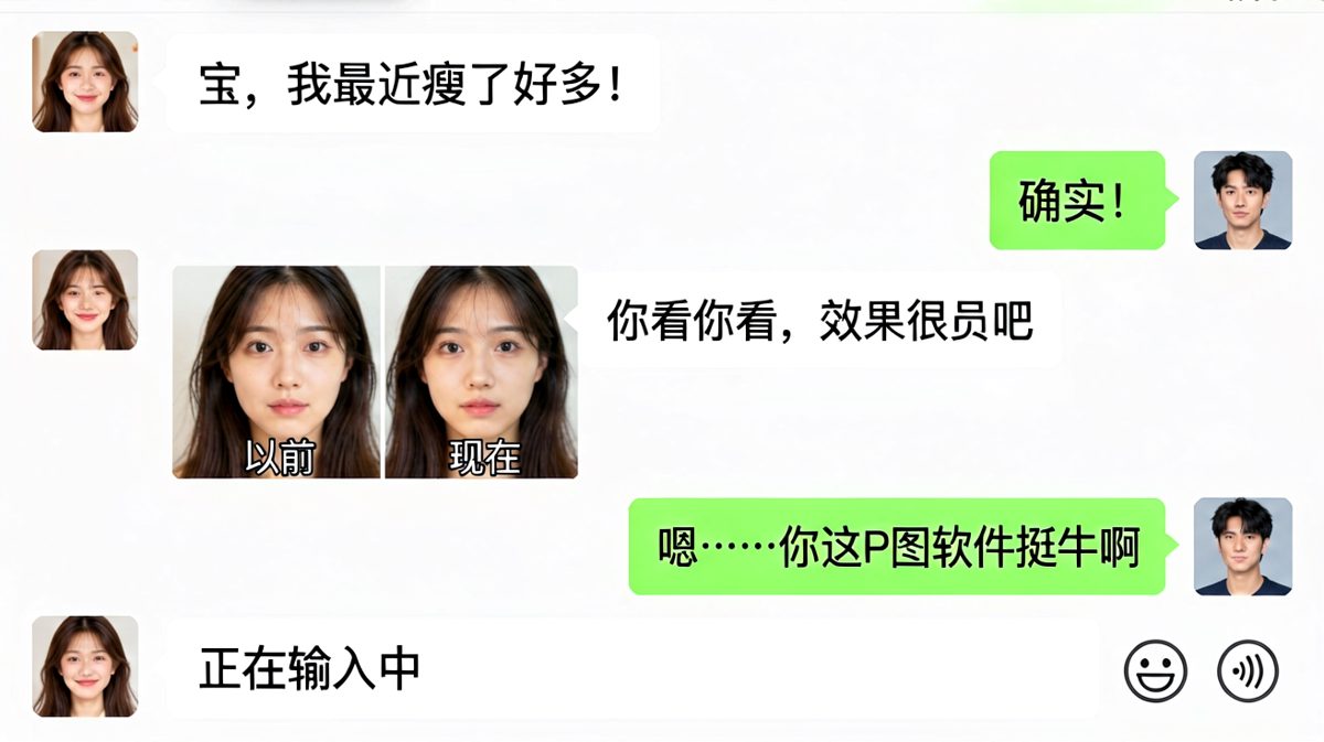 说瘦了结果发了张原图，男朋友一眼看穿