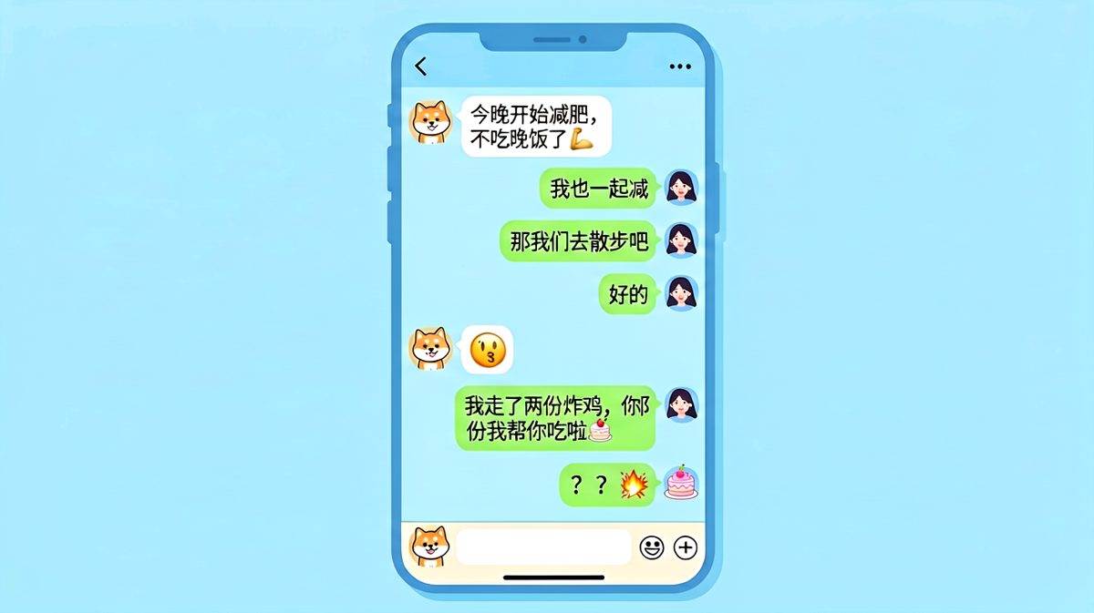 说好一起减肥，他却偷偷点了一份炸鸡