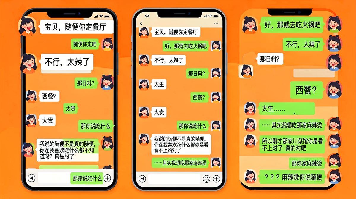 '随便'二字是情侣间最难解的终极考题。