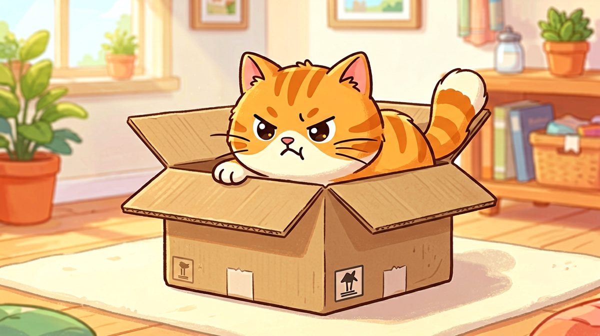 猫：只要我够努力，箱子就会变大。