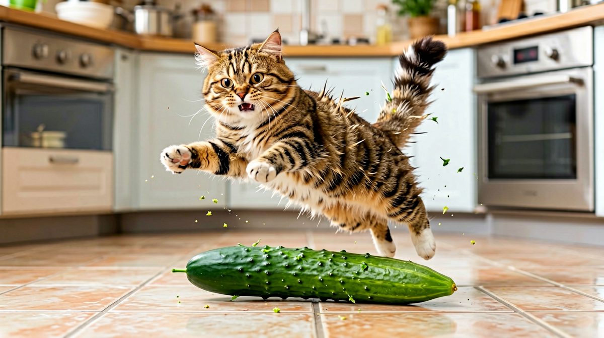 猫：生活中最大的恐惧，往往来自一根绿色的不明物体。
